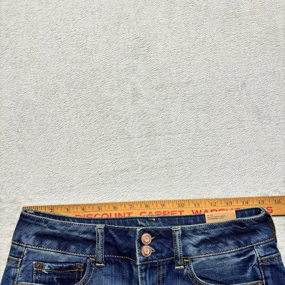 NWT American Eagle Artist Flare Jeans Womens 4 Short Blue Denim Low Rise Stretch - Picture 5 of 8